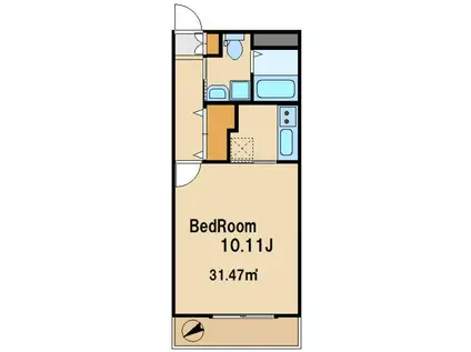 ビレッジ仙川壱番館(1K/2階)の間取り写真