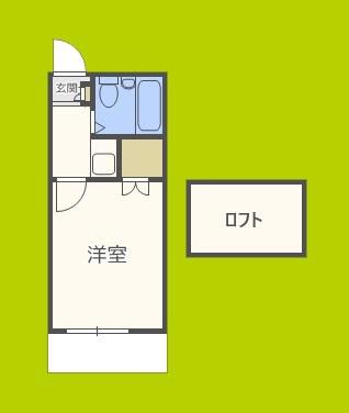 近鉄南大阪線 矢田駅(大阪) 徒歩2分 2階建 築35年(1K/2階)の間取り写真