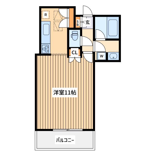 クリエ川崎(1K/12階)の間取り写真