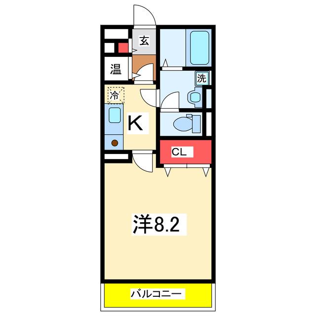 ライトリバー(1K/2階)の間取り写真