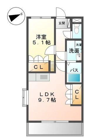 サンフォレスト小森野(1LDK/1階)の間取り写真