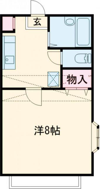 クレセール蒲町弐番館(1K/2階)の間取り写真