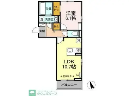 ウェルデンス戸塚 A(1LDK/3階)の間取り写真