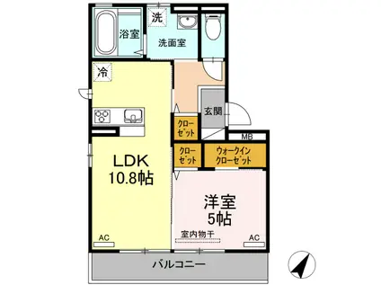 サウスコートS A・B棟 A棟(1LDK/1階)の間取り写真