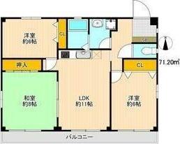 マーベラス栄和 B棟(3LDK/4階)の間取り写真