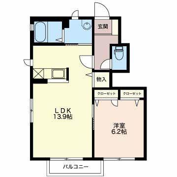 シンフォニー西軽井沢(1LDK/1階)の間取り写真