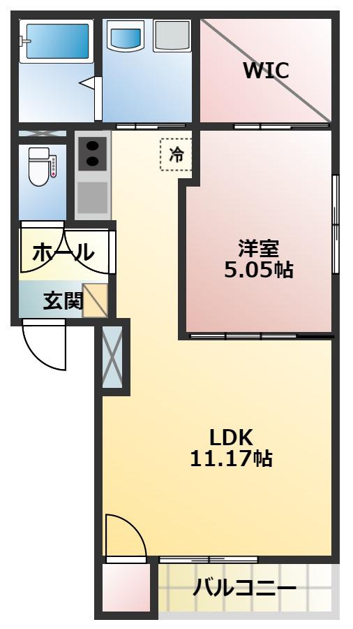 アヴェニュー新道(1LDK/2階)の間取り写真