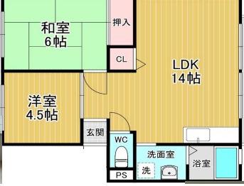 リーブハイツ(2LDK/1階)の間取り写真