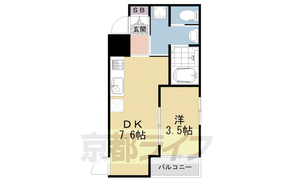 ブリリオ京都宇治(1LDK/1階)の間取り写真