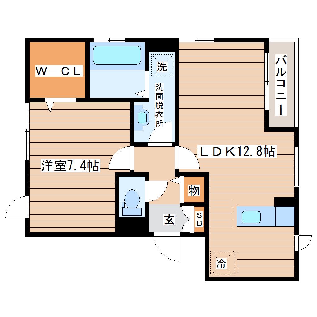 D-ROOM新寺(1LDK/1階)の間取り写真