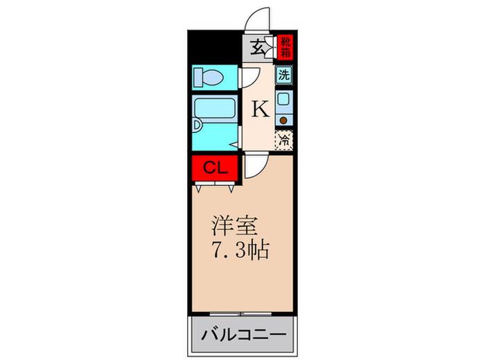 グランアヴェニール(1K/1階)の間取り写真