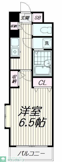 フロントリー(1K/2階)の間取り写真