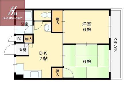 寿コーポ(2DK/3階)の間取り写真