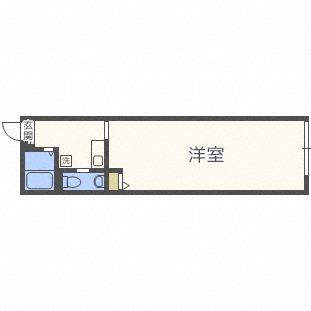 グランディスタ谷町九丁目(1K/4階)の間取り写真