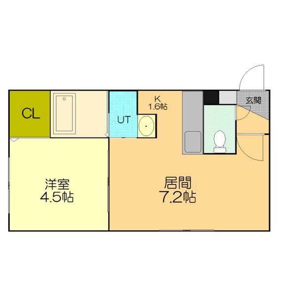 EXCELLENT HOUSE(1LDK/2階)の間取り写真
