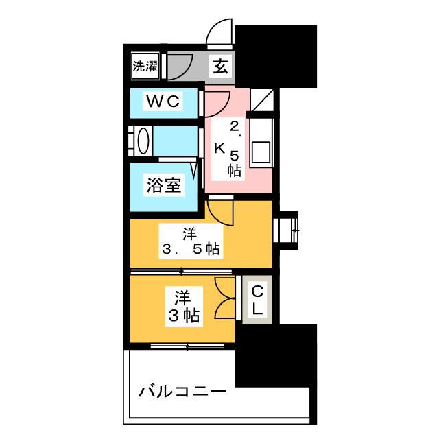 ORIENTBLD NO.111 TRADHING TOWER(2K/3階)の間取り写真