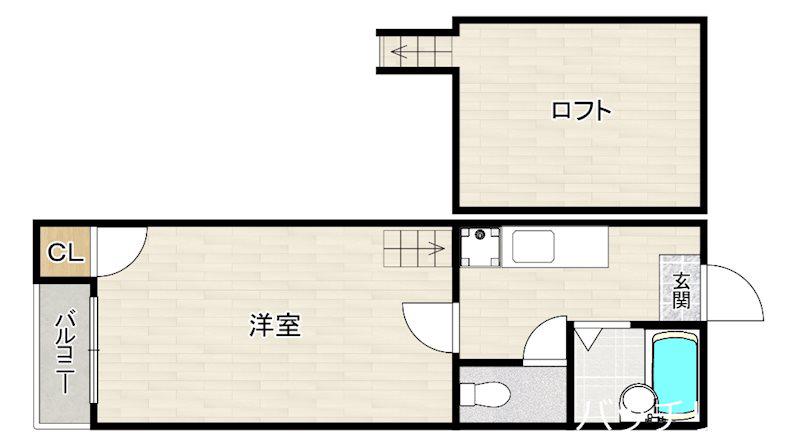 NUTRIMO井尻(1K/2階)の間取り写真