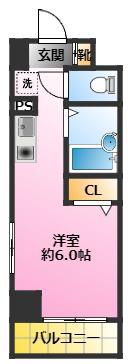 マイナビSTAYミライエ武蔵小杉(ワンルーム/6階)の間取り写真