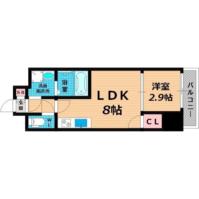 GARDENIA城北公園(1LDK/3階)の間取り写真