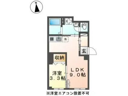 ヴィーナス(1LDK/3階)の間取り写真