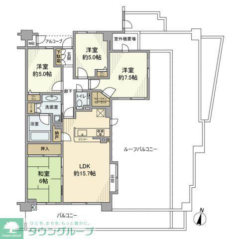ヴィスタガーデン柏の葉キャンパス(4LDK/7階)の間取り写真