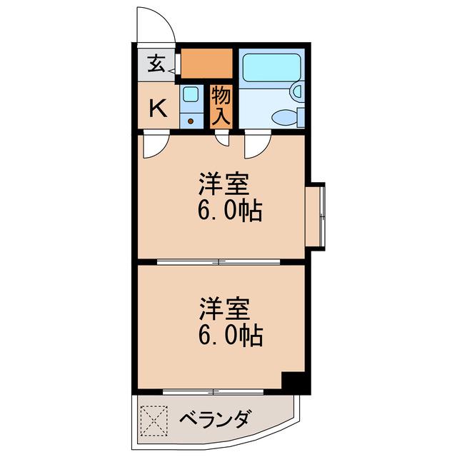 東和マンション新栄(2K/4階)の間取り写真