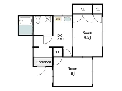 コーポサカイ(2DK/2階)の間取り写真