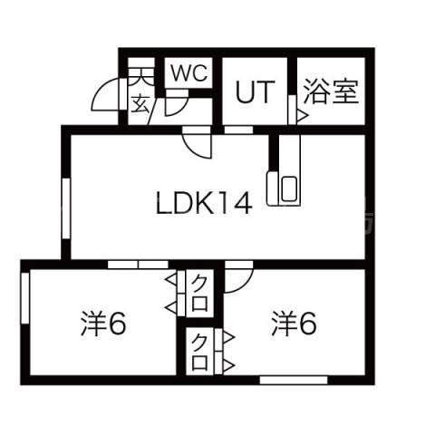 ファインド北郷(2LDK/2階)の間取り写真