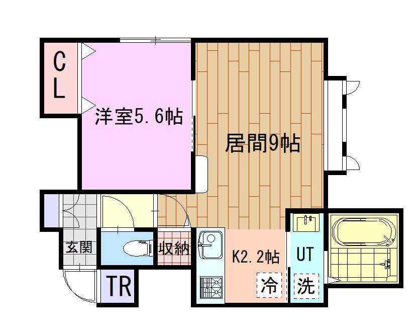 スカイベース A(1LDK/1階)の間取り写真