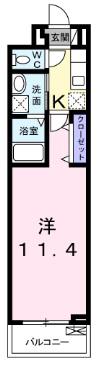 ルミウスV(1K/2階)の間取り写真