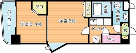 木下鉱産ビルIII(2K/10階)の間取り写真