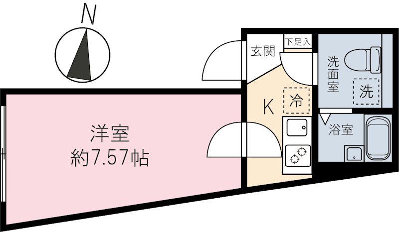 エスペクラシオン(1K/1階)の間取り写真