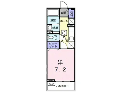 カムヒトウカB(1K/1階)の間取り写真