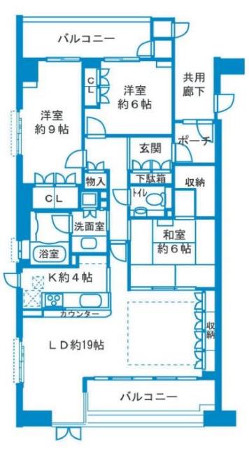 ヴァンデュールアッシュ南船場(3LDK/10階)の間取り写真