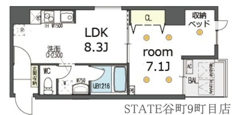 グランスイート(1LDK/3階)の間取り写真