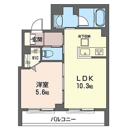 シャーメゾン フィエルテ 蘇我(1LDK/1階)の間取り写真