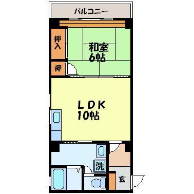 深松ハイツ(1LDK/3階)の間取り写真