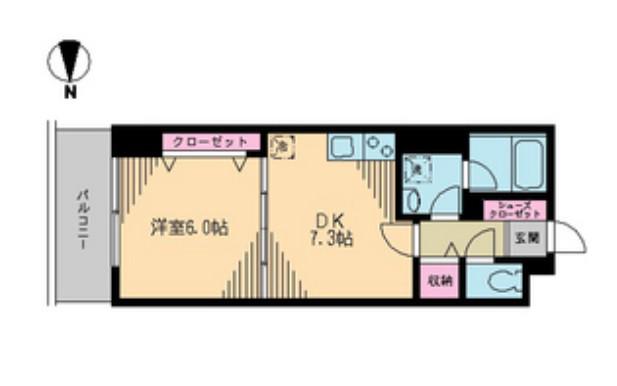 クレドラテース白河(1DK/4階)の間取り写真