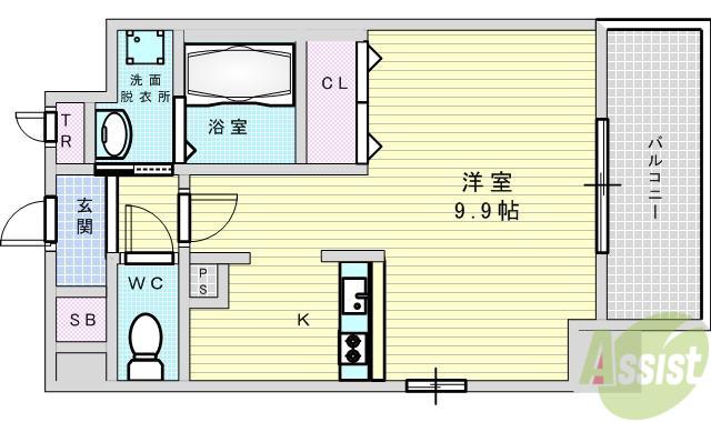 KDXレジデンス豊中南(ワンルーム/5階)の間取り写真