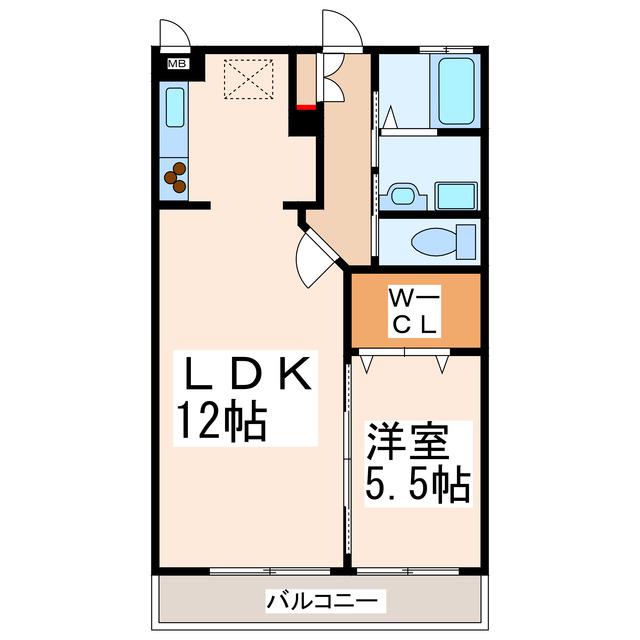 スライブ参番館(1LDK/3階)の間取り写真