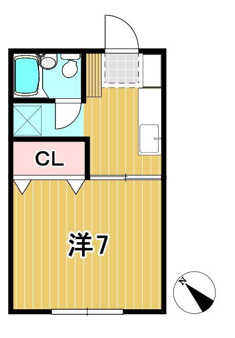 297ハイツ(1K/2階)の間取り写真