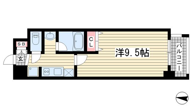 REN元町駅前(1K/3階)の間取り写真
