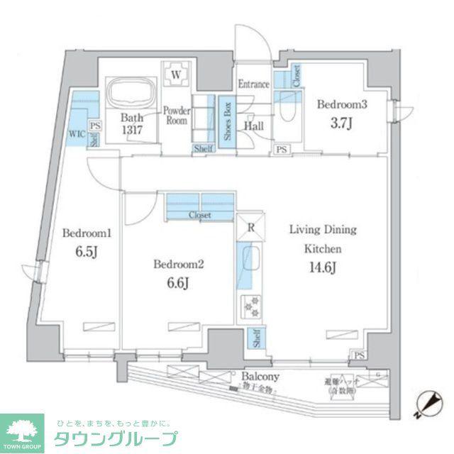 デュオフラッツ板橋大山(3LDK/13階)の間取り写真