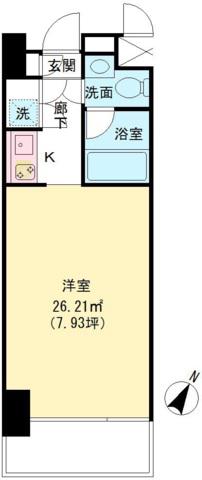 グレンパーク秋葉原イースト(ワンルーム/9階)の間取り写真