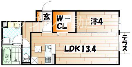 LIRE DE REPOS(1LDK/3階)の間取り写真