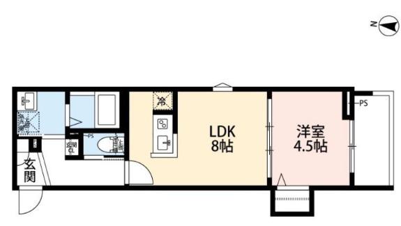 ミュンスター(1LDK/1階)の間取り写真