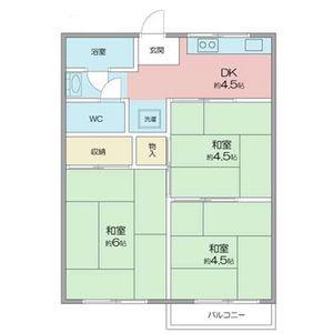 第2香山ハイツ(3DK/2階)の間取り写真