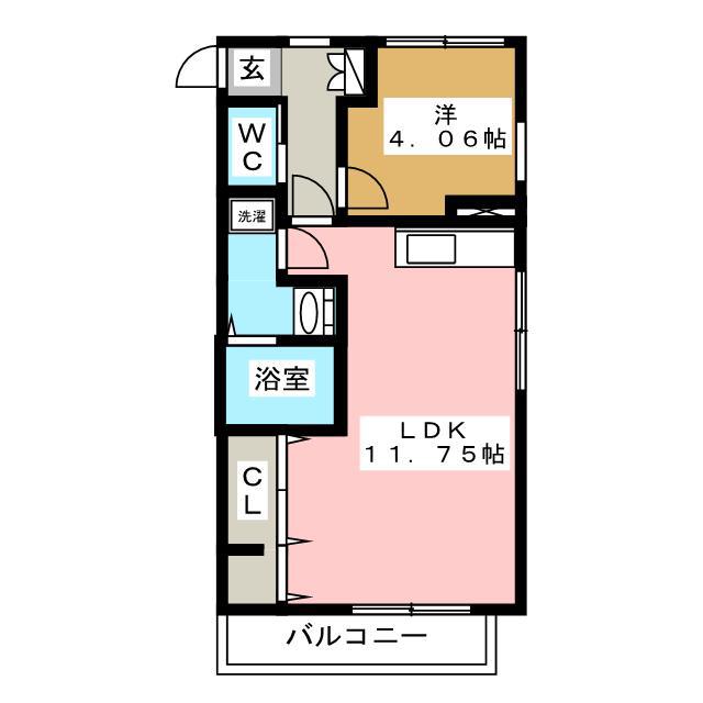 ヴィラエーデルワイス(1LDK/2階)の間取り写真