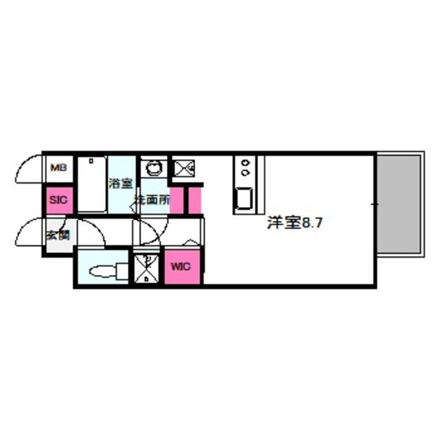 レジュールアッシュ桜宮エクシード(ワンルーム/10階)の間取り写真