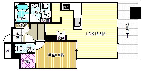 ザ タワー大阪レジデンス(1LDK/9階)の間取り写真